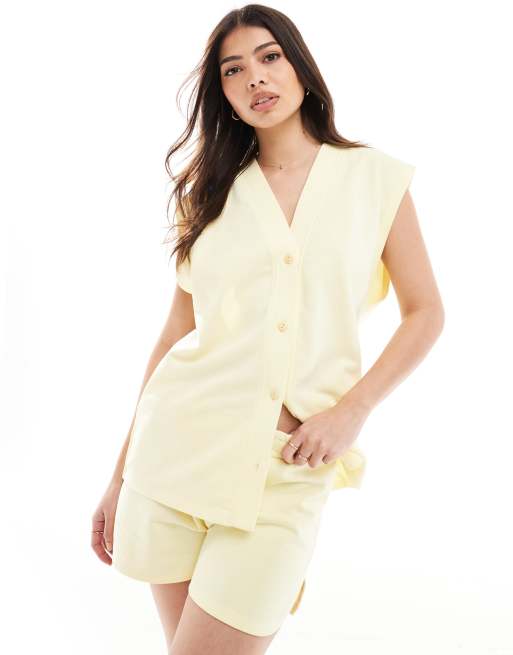 ASOS DESIGN jersey shorts in buttermilk - part of a set