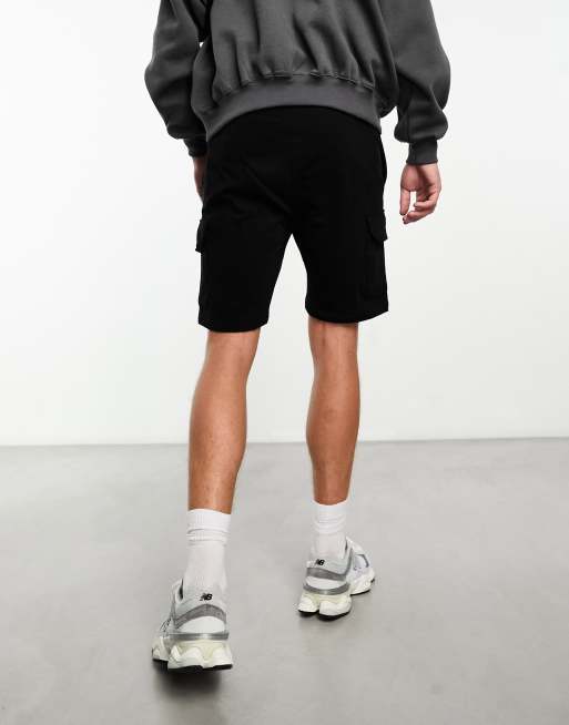 ASOS DESIGN cargo shorts in black