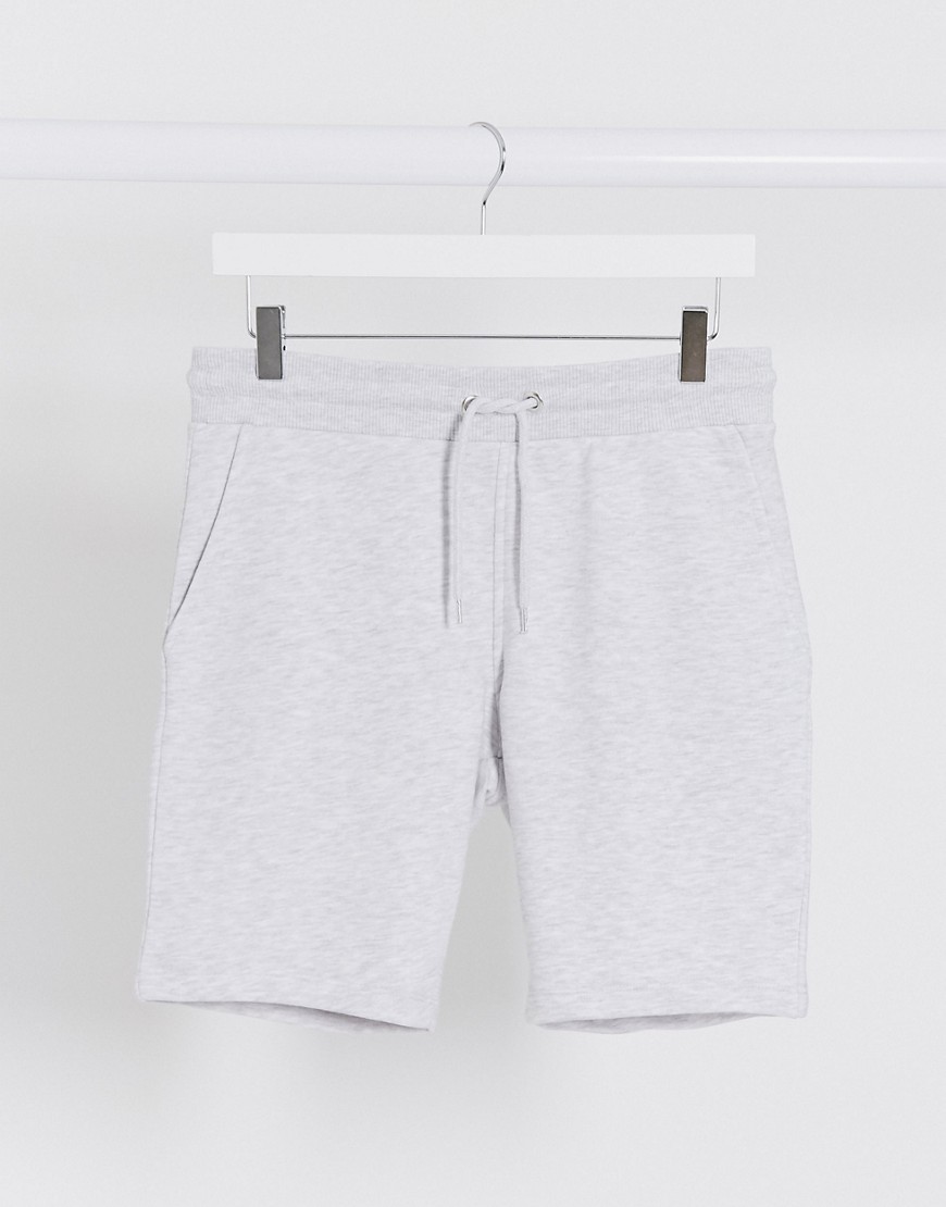 ASOS DESIGN - Jersey skinny short in gemêleerd wit
