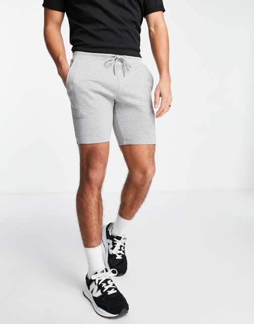 ASOS DESIGN oversized jersey shorts with pintucks in white heather - part  of a set