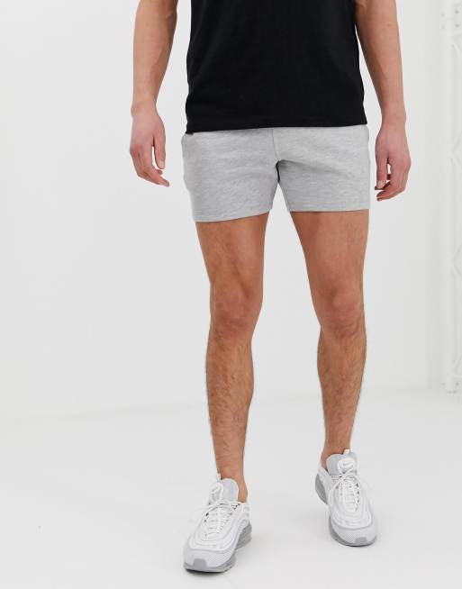 ASOS DESIGN slim jersey shorts in grey marl