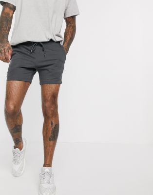 mens skinny jersey shorts