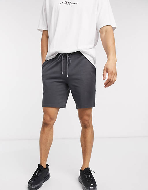 RcjShops - Jersey slim shorts i black | En Creme shorts beaded med blomstret print - RcjShops