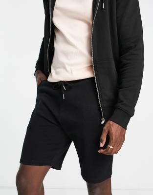 Asos Design Jersey Slim Shorts In Black