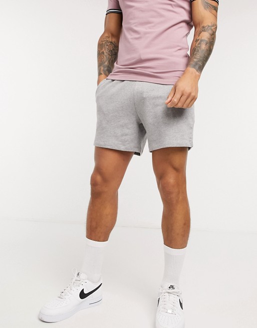 ASOS DESIGN jersey slim shorts shorter length in grey