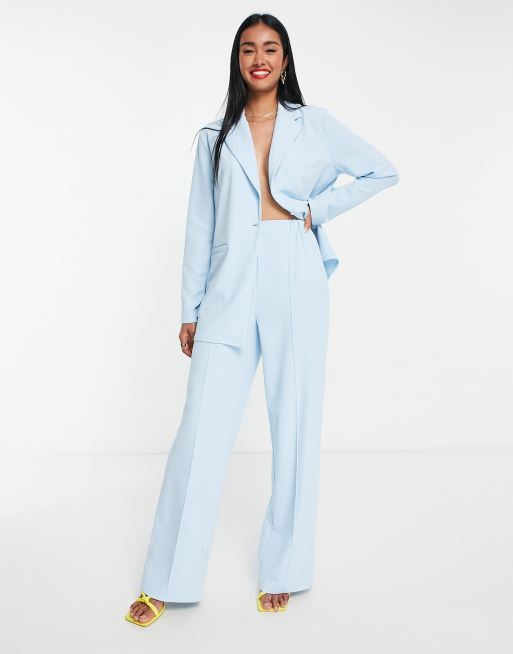 Pale blue shop wide leg trousers