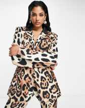 ASOS DESIGN x MILLIE Curve co-ord oversized blazer in swirl print