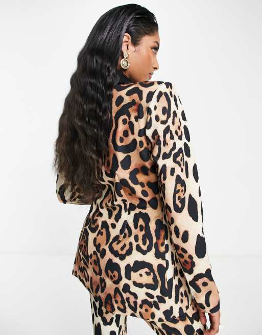 Asos leopard print blazer clearance