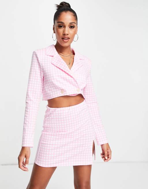 Pink 2025 houndstooth skirt