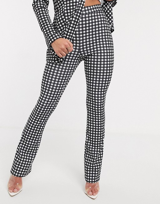 ASOS DESIGN jersey suit slim fit trousers in gingham