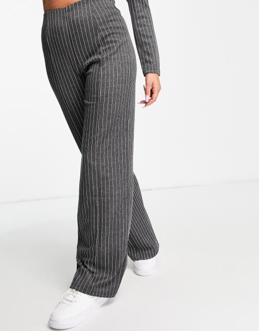 ASOS DESIGN wide leg elasticated waist suit trousers in grey