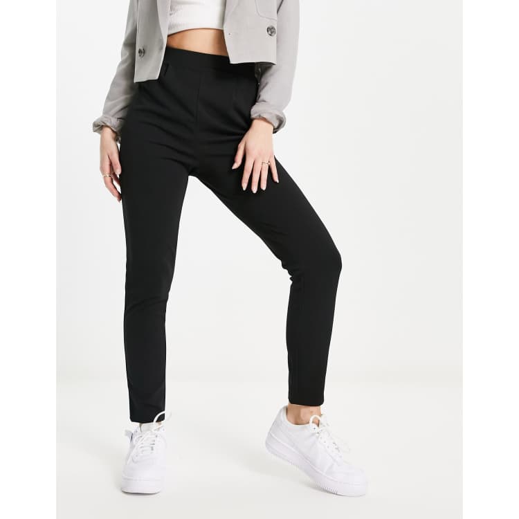 ASOS DESIGN jersey tapered suit pants in black