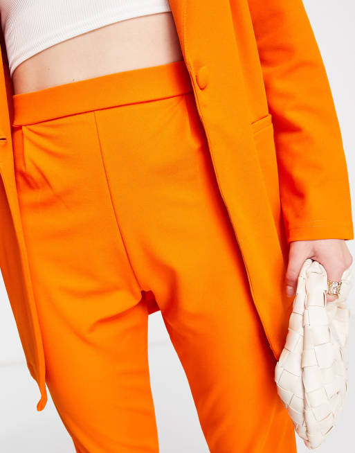 ASOS DESIGN jersey tapered suit trouser in orange