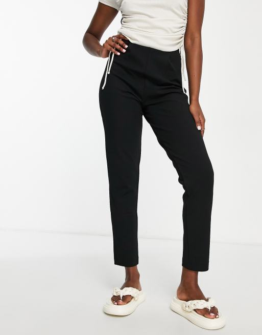 ASOS DESIGN tapered suit pants with sweatpants waist and turn up