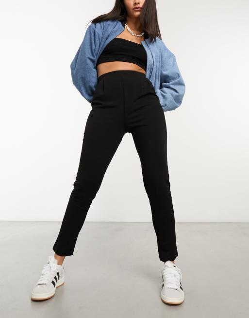 ASOS DESIGN tapered suit pants with sweatpants waist and turn up