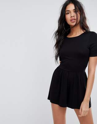 black jersey playsuit