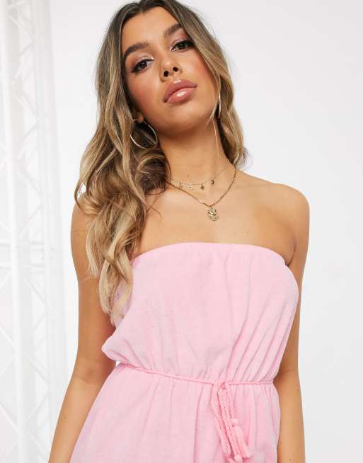 Tall Toweling Bandeau Romper