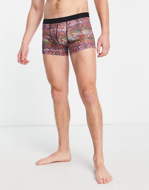 ASOS DESIGN jersey trunks in multi animal print