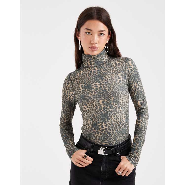 トップス Marble Print High Neck Jersey Top Marble Print Jersey High Neck Top