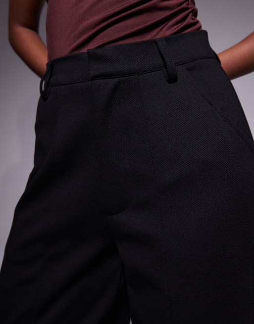 ASOS DESIGN jersey twill barrel leg trouser in black, 4 of 5