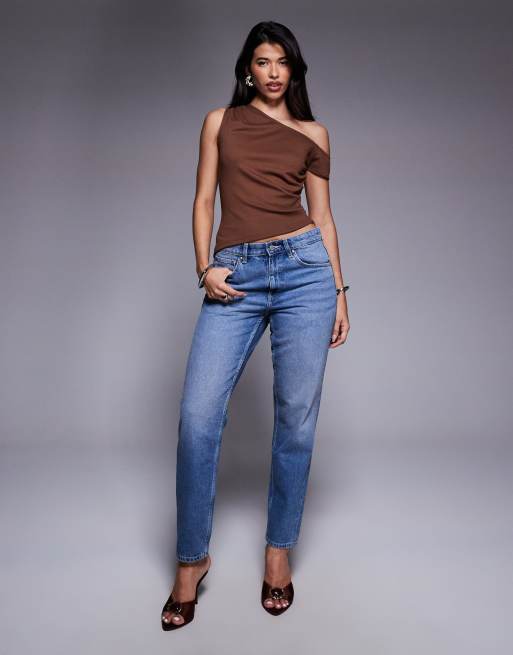 ASOS DESIGN jersey twill off shoulder top in brown, 2 of 4
