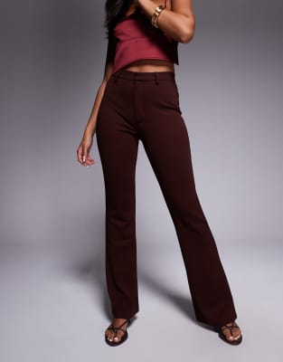 Asos Design Jersey Twill Slim Flare Pants In Black