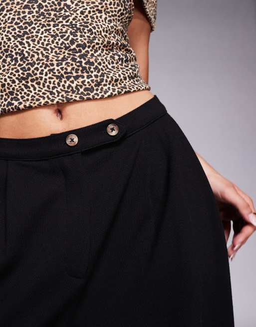 ASOS DESIGN jersey twill wide leg pants in black