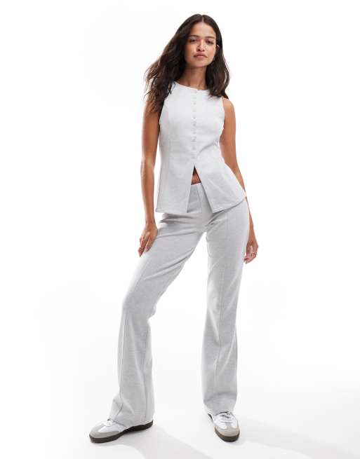 ASOS DESIGN jersey vest and pants set in gray heather