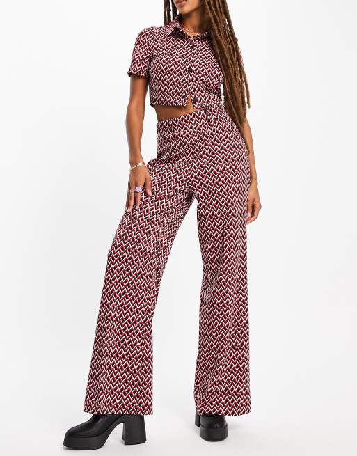 ASOS DESIGN wide leg trousers in leopard print