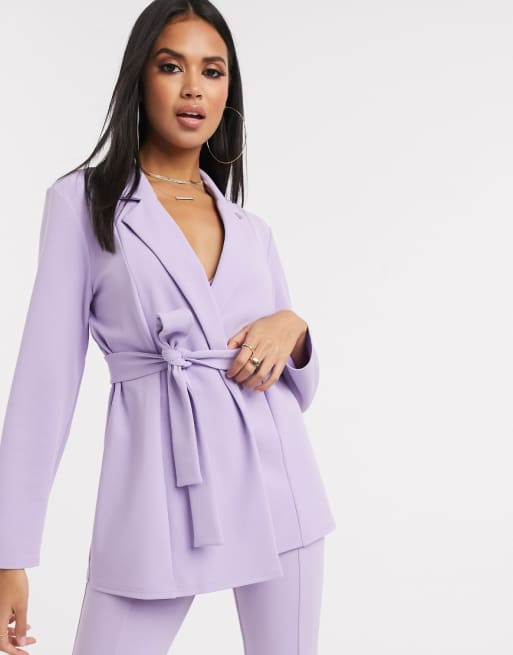 ASOS DESIGN jersey wrap suit blazer