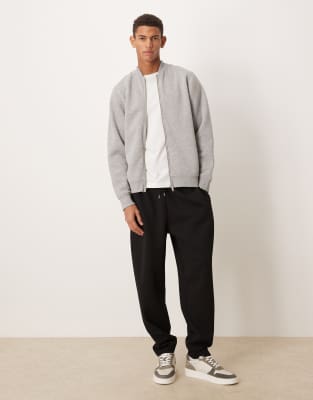 Asos Design Jersey Zip-through Bomber Jacket In Multi