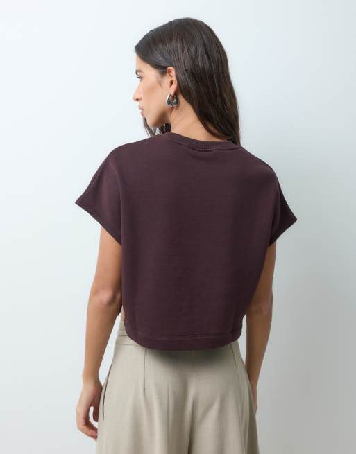 ASOS DESIGN jerseytopp i brun, 4 av 4