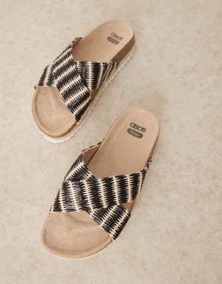 Asos Design Jessica Cross Strap Espadrille Mule Sandals