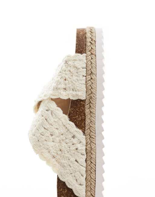 ASOS DESIGN - Jessica - Hvide espadrille-sandaler med hæklede krydsende stropper, 3 af 4