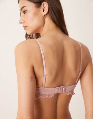 Asos Design Jessie Spot Embroidery Frill Underwire Bra
