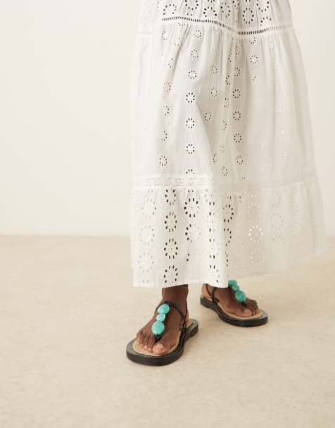 ASOS DESIGN Jewel footbed espadrille sandals in black with blue marble trim - view 1