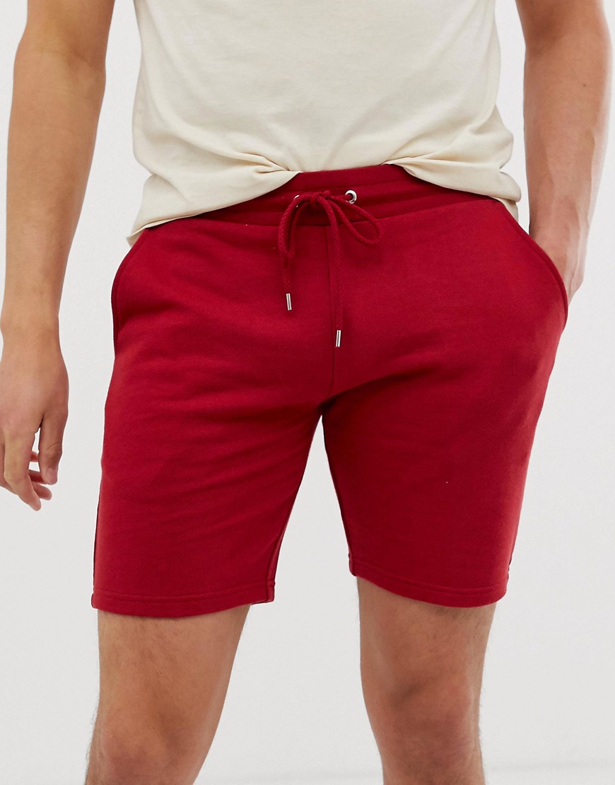 ASOS DESIGN j– Ljusröda jersey-shorts i skinny fit
