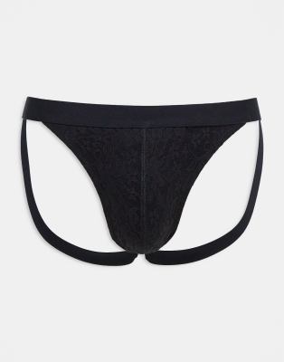 ASOS DESIGN jock in black lace - ASOS Price Checker