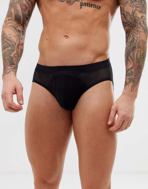 ASOS DESIGN jock strap in black with mesh panels ASOS