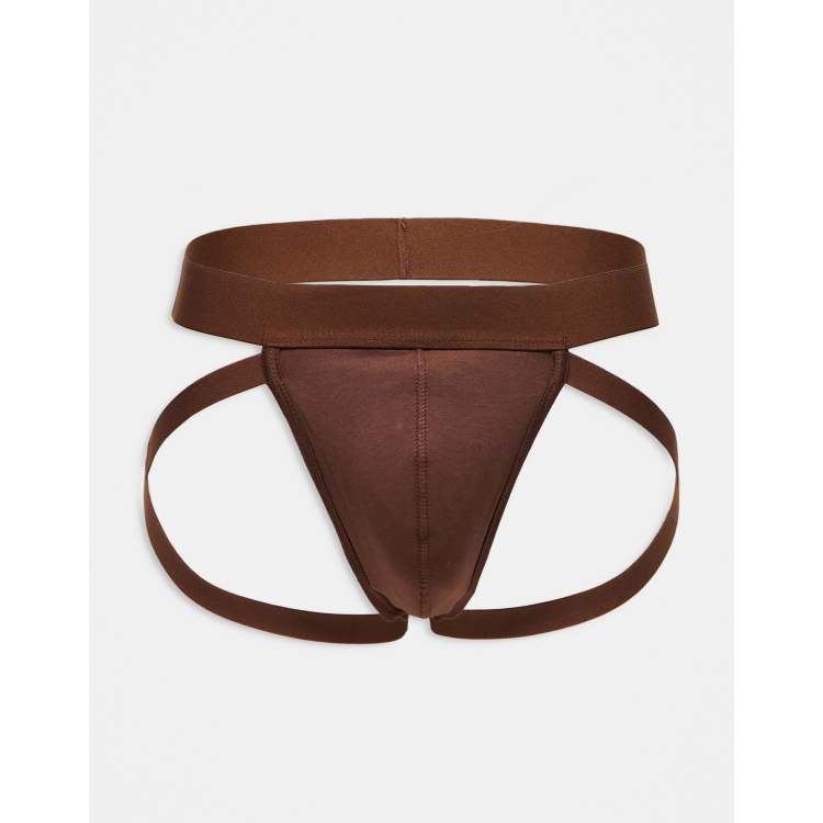ASOS DESIGN jock strap in brown ASOS