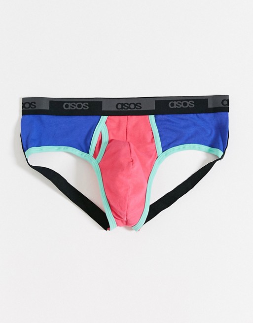 ASOS DESIGN jock strap in cut and sew with branded waistband