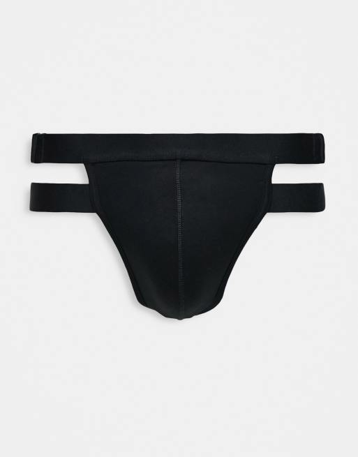 ASOS DESIGN jockstrap in black with hardware detail