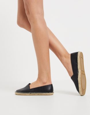 black espadrilles slip on