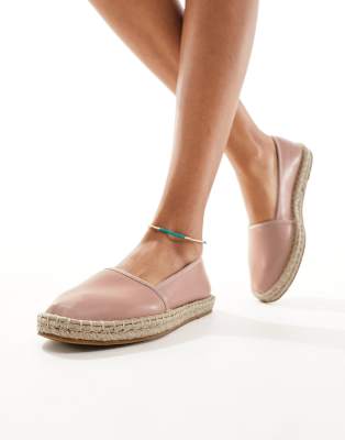 ASOS DESIGN Joey closed toe espadrilles in pale pink