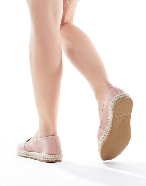 ASOS DESIGN Joey Espadrilles met dichte neus en brede pasvorm in lichtroze ASOS