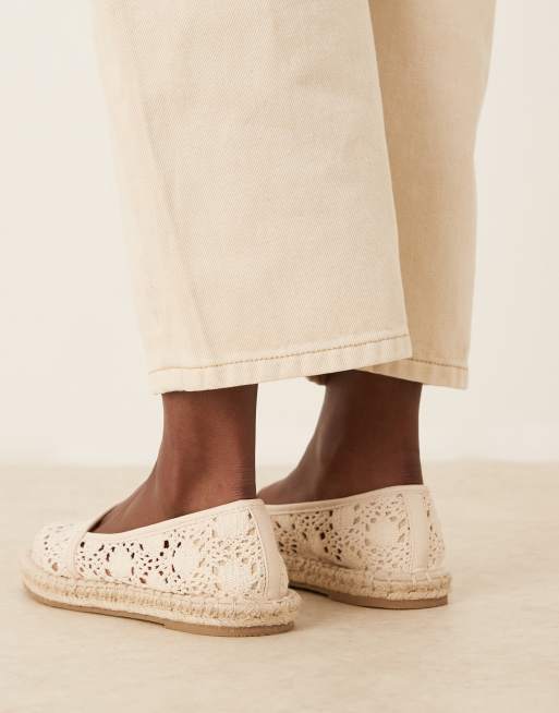 ASOS DESIGN – Joey – Szydełkowane pełne espadryle w kolorze naturalnym, 4 z 4