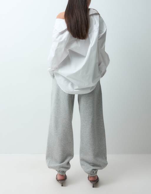 ASOS DESIGN jogger à détails passepoilés et chevilles resserrées, gris chiné, 4 de 5