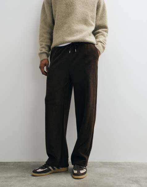 ASOS DESIGN jogger a gamba ampia a coste co-ord marrone - view 1