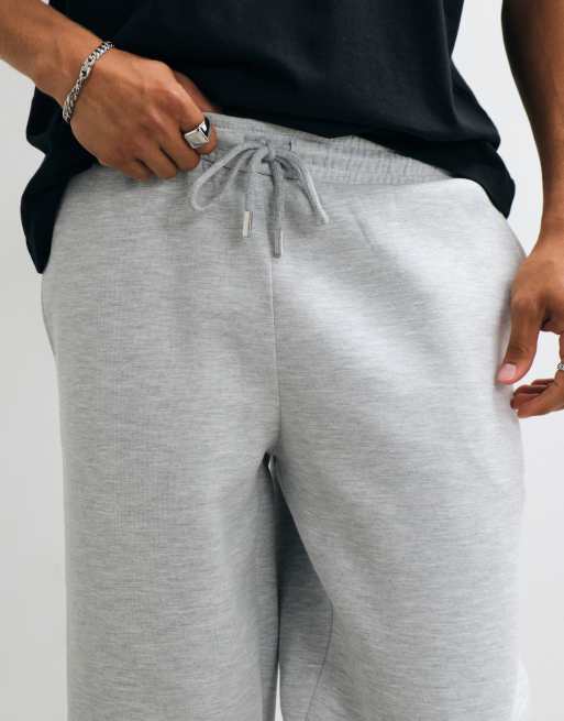 ASOS DESIGN jogger a gamba larga in tessuto effetto scuba grigio, 2 di 5