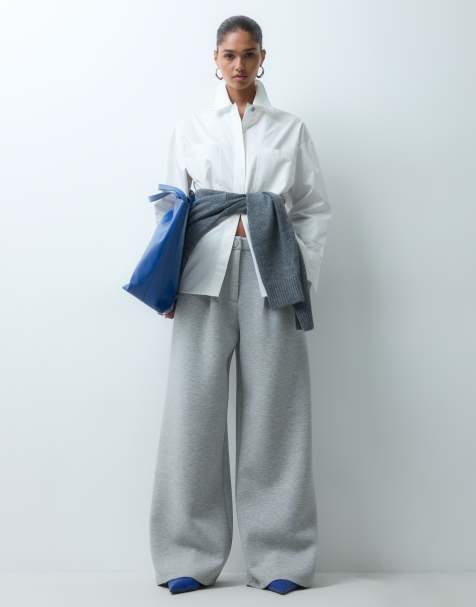 ASOS DESIGN jogger ajusté en tissu effet scuba gris chiné - view 1